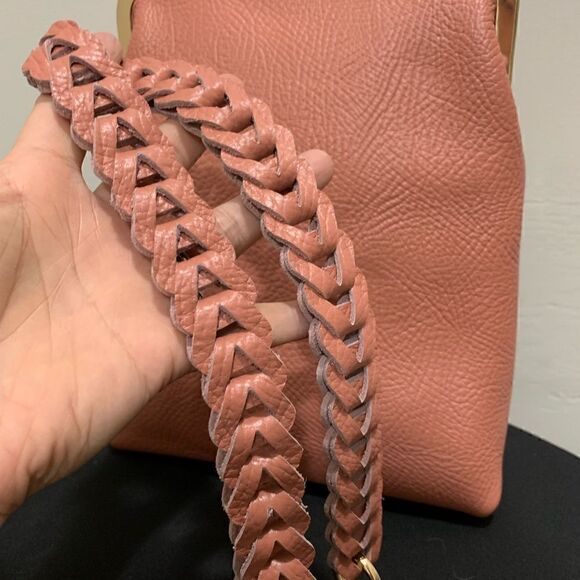 Handmade Genuine Cowhide Leather Metal Frame Push-lock Shoulder Bag/Crossbody - Picture 13 of 16